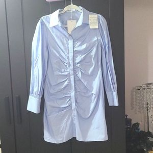 Xl Tunic Button Down Shirt Blue